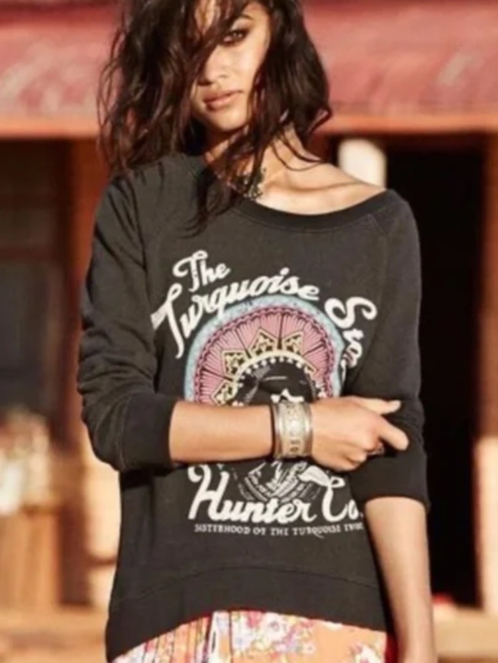 Spell Turquoise Stone Hunter Sloppy Joe - L - Vintage